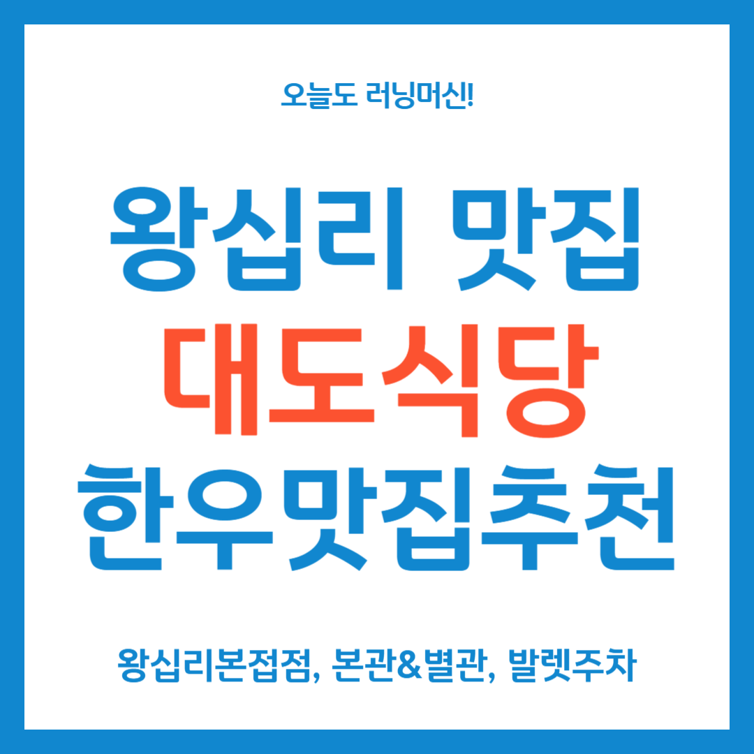 왕십리 맛집 대도식당