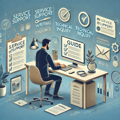 이메일을 작성하고 있는 남성