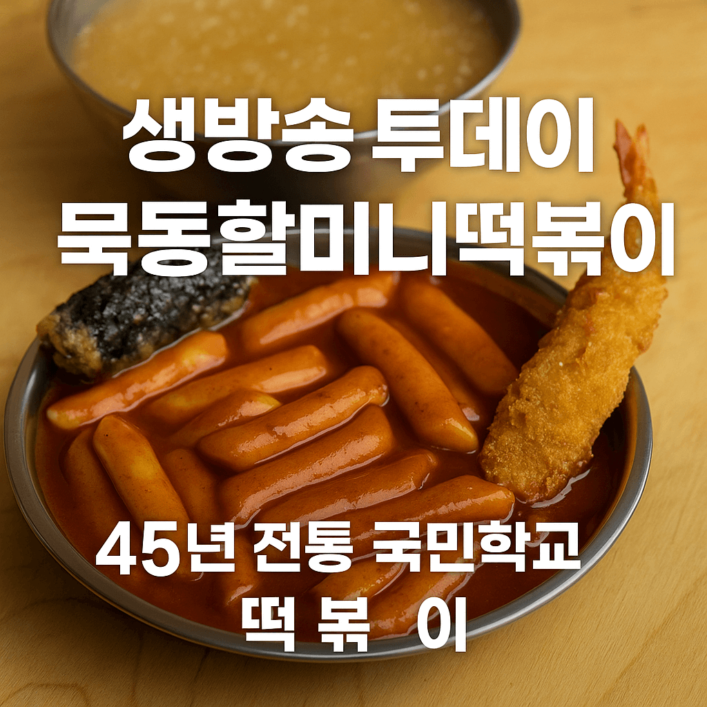 생방송 투데이 3792회 인생식당 서울 중랑구 떡볶이 맛집 묵동할머니떡볶이 