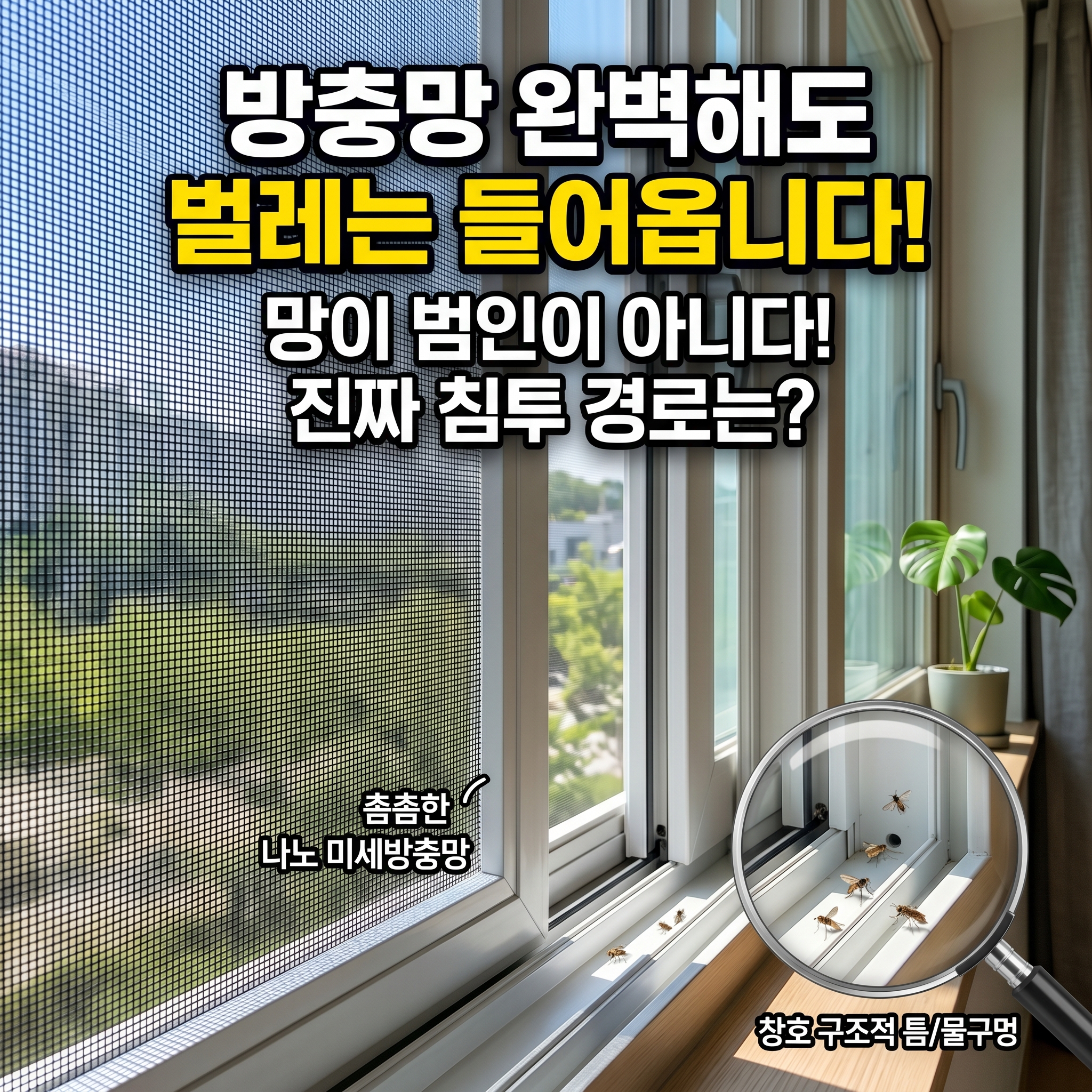 미세방충망으로 바꿨는데도 모기가 계속 들어오는 진짜 이유
