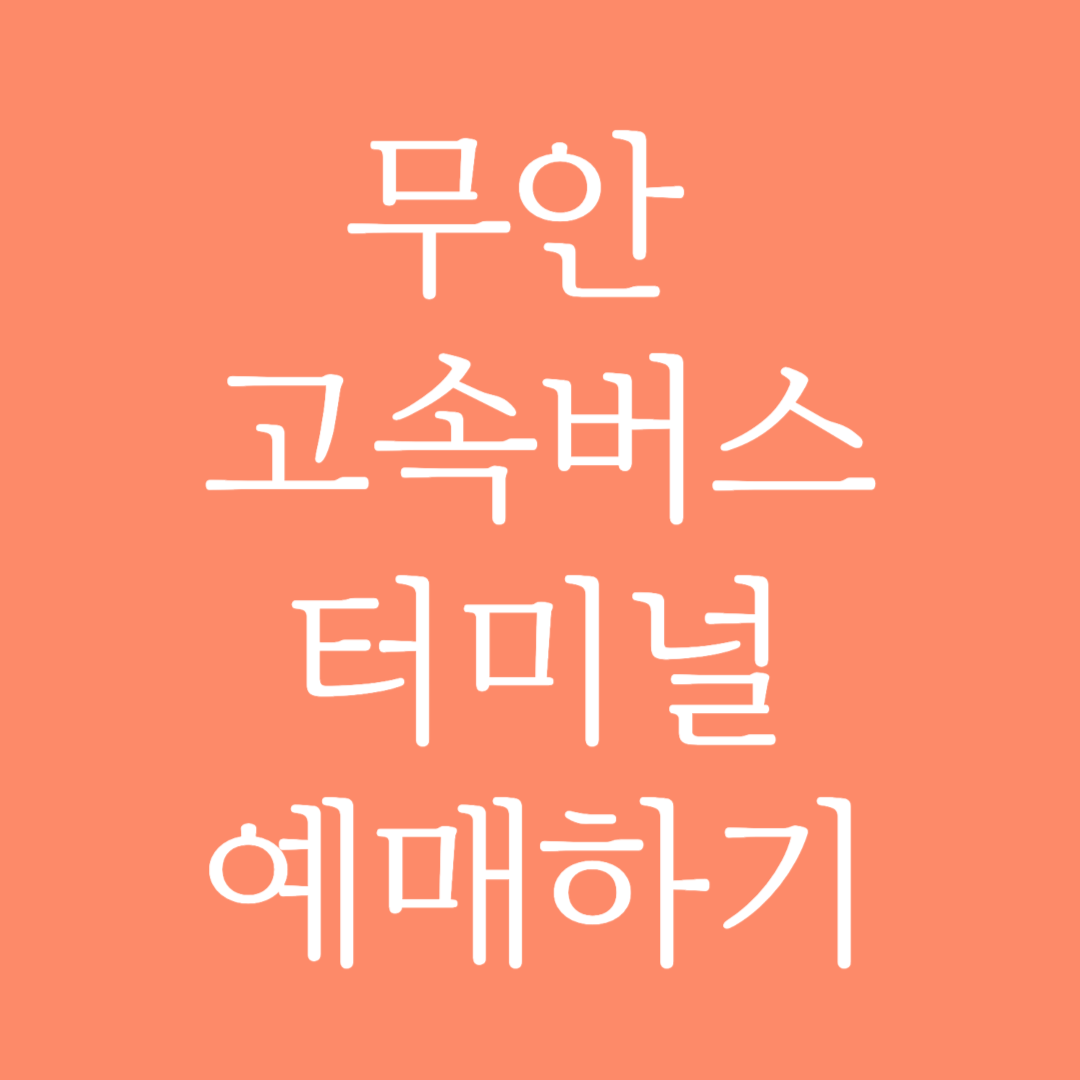 무안 고속버스터미널 시간표조회 및 예매하기