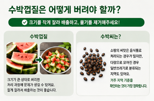 "버리기 전에 꼭 보세요..." 수박껍질 분리수거 음식물쓰레기 여부 전부알려드림2
