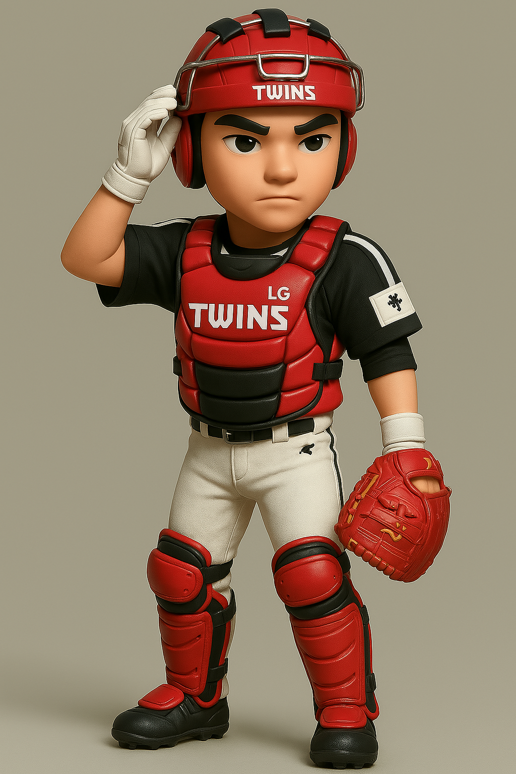엘지 트윈스 선수를 3D 피규어로 변환시킨 이미지
