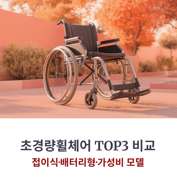초경량휠체어 추천 TOP3 비교 — 접이식·배터리형·가성비 모델