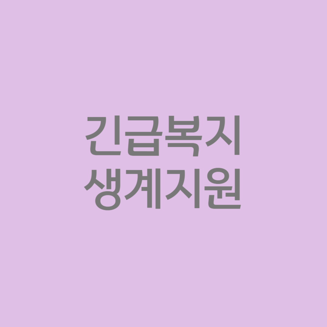 긴급복지 생계지원
