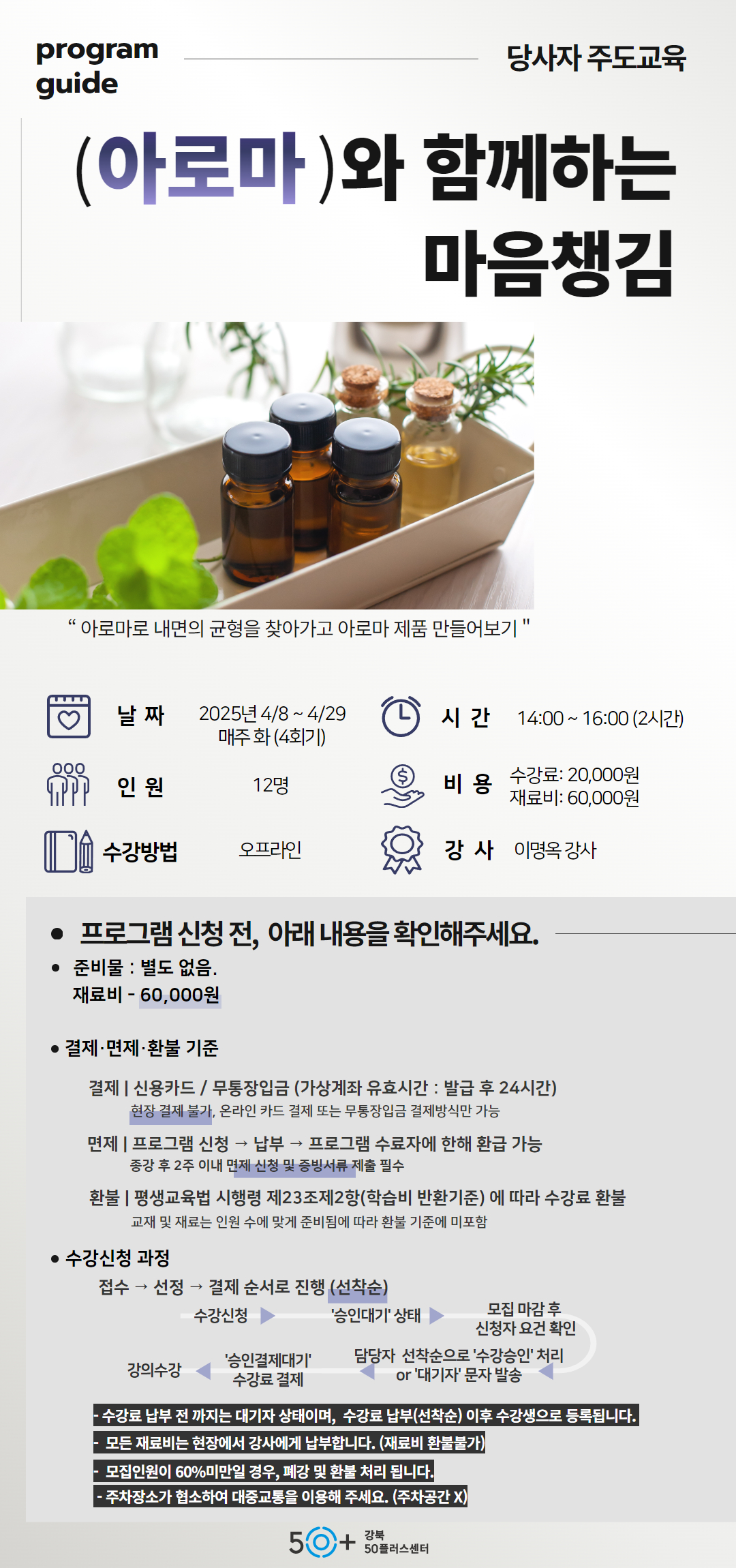 강북50플러스센터 4월개설 강좌