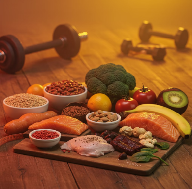 단백질이 많은 음식과 운동기구 2