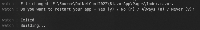 dotnet watch run 동작