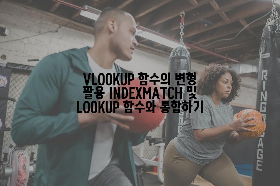 VLOOKUP 함수의 변형 활용 INDEXMATCH 및 LOOKUP 함수와 통합하기