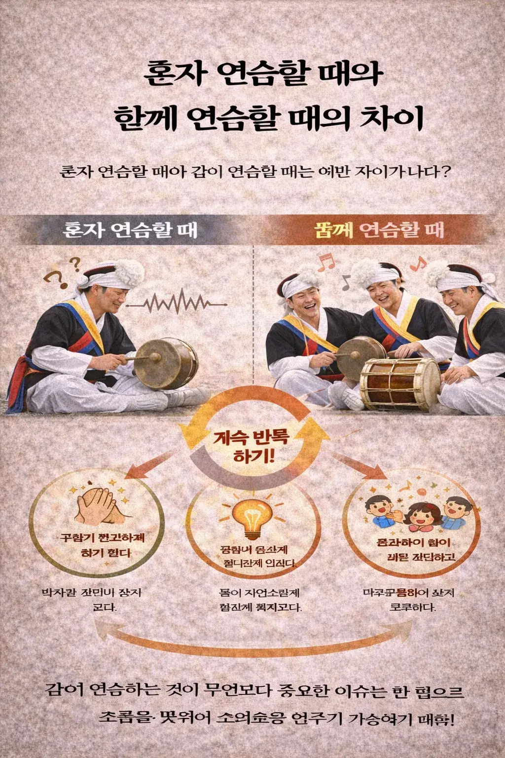 혼자 연습할 때와 함께 연습할 때의 차이