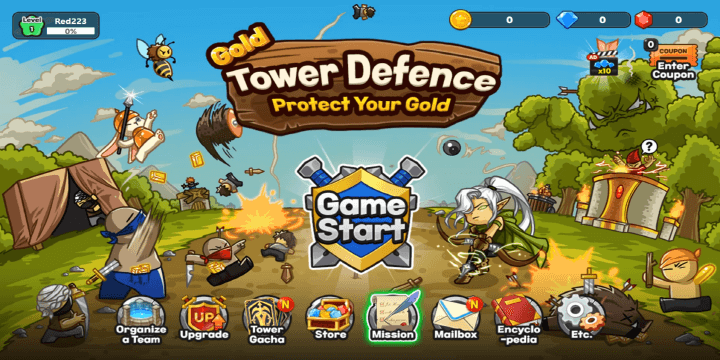 골드-타워-디펜스-게임하기-메인-화면