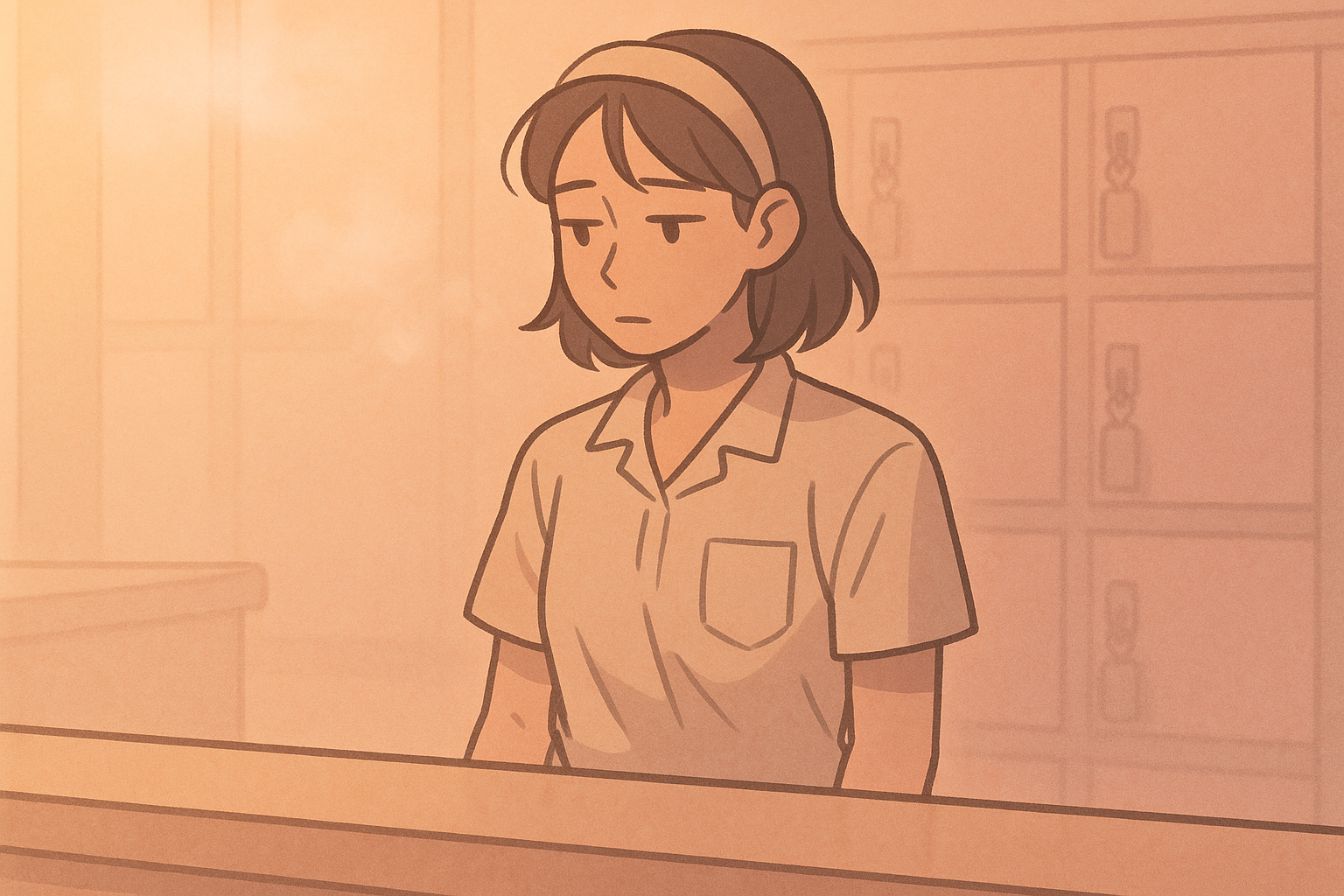 서비스직 직원의 고충을 나타내는 일러스트