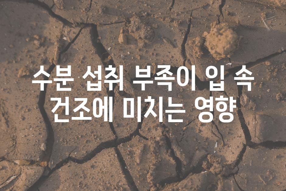 수분 섭취 부족이 입 속 건조에 미치는 영향