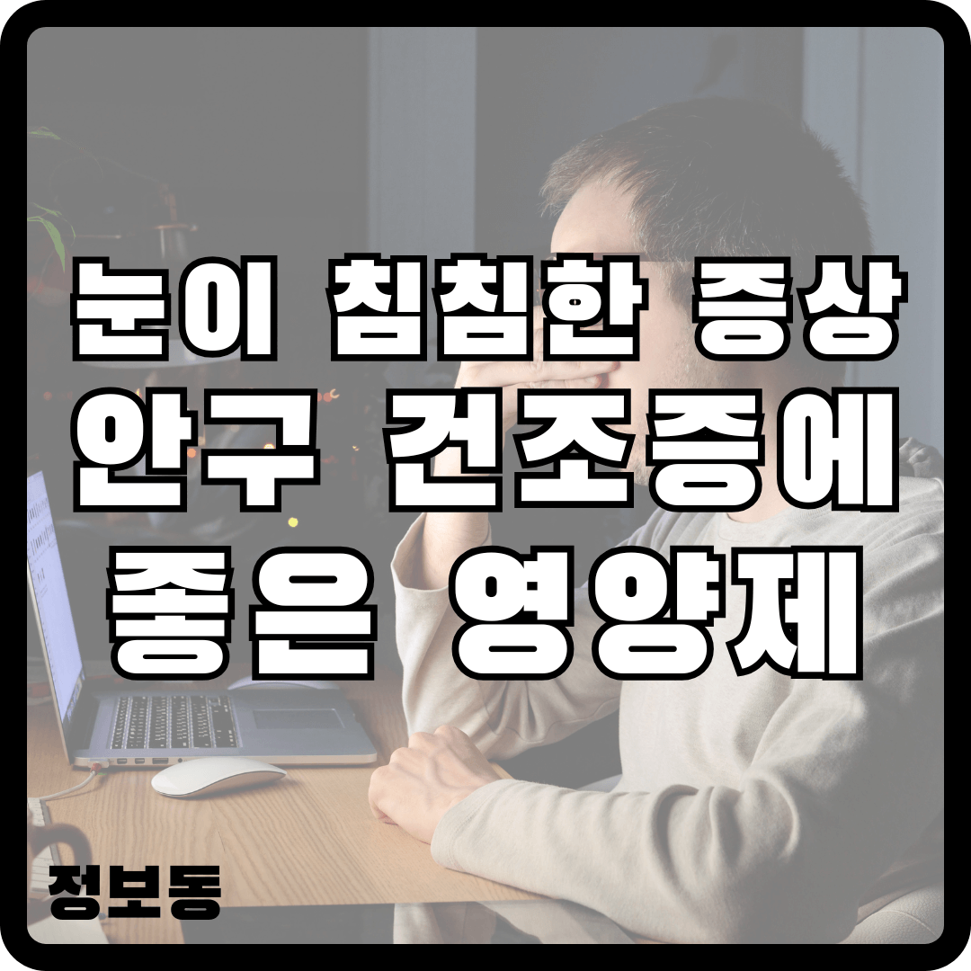 눈이 침침한 증상 안구 건조증에 좋은 영양제