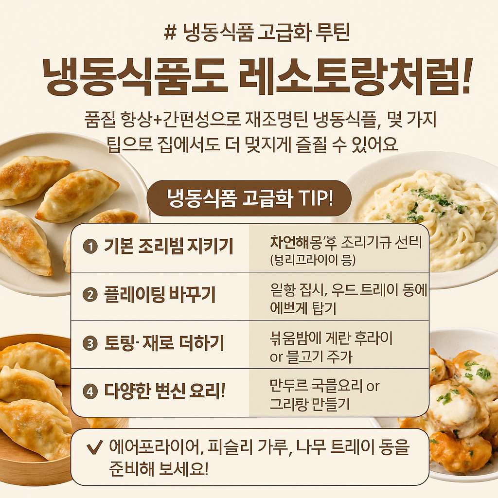 냉장고 속 반찬으로 레스토랑 느낌 살리기