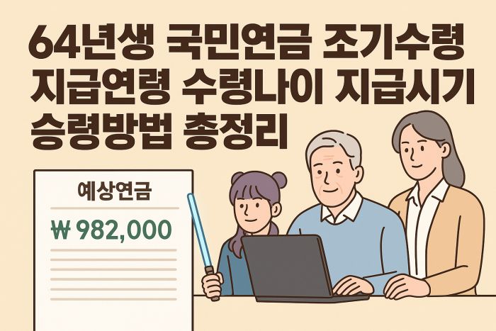 64년생 국민연금 수령 조기수령 등