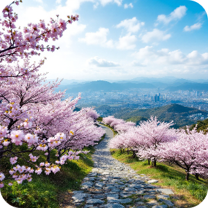 황령산 전망대 벚꽃 이미지