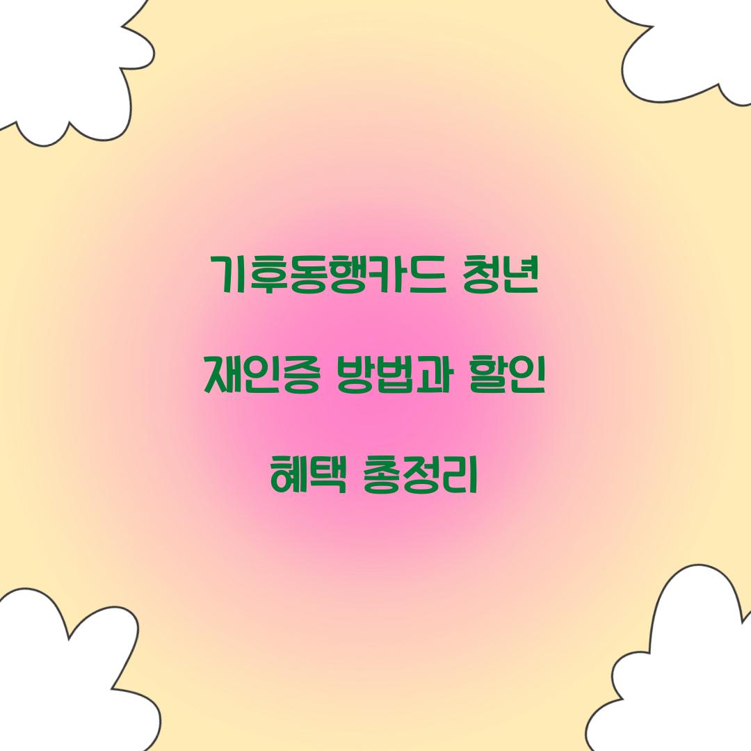 기후동행카드 청년 재인증