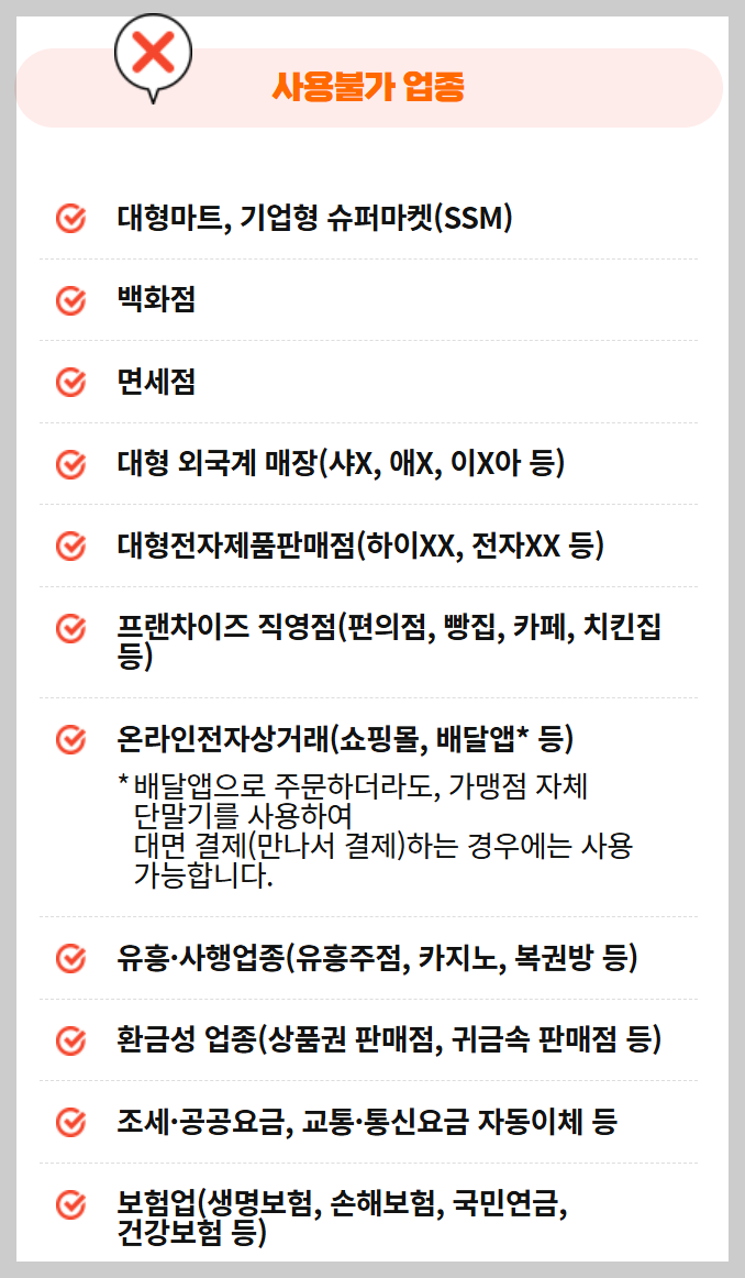 소비쿠폰 제한 업종