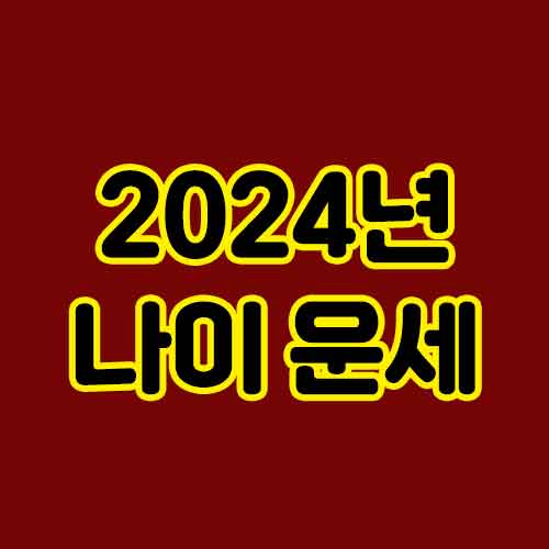 2024년 나이 운세 썸네일