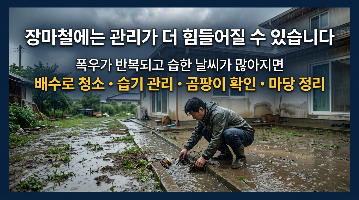 장마철에는 관리가 더 힘들어짐