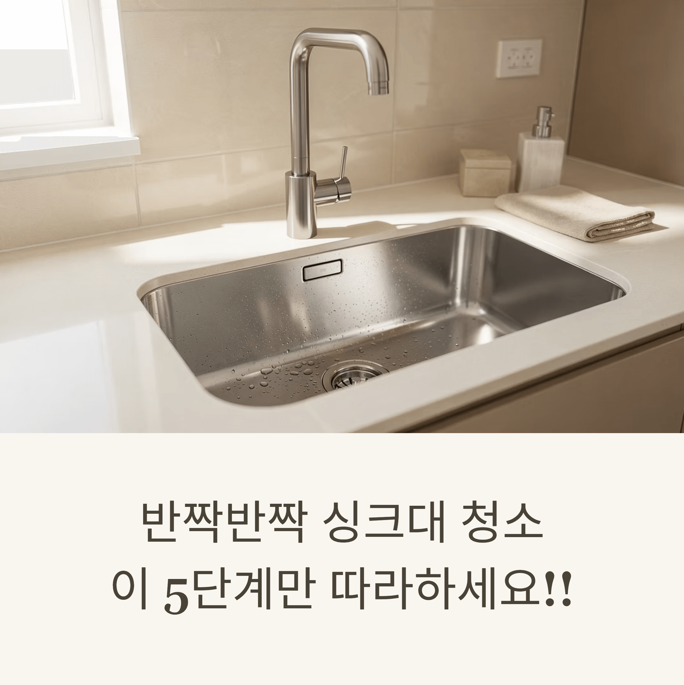 반짝반짝 싱크대 청소, 이 5단계만 따라해라