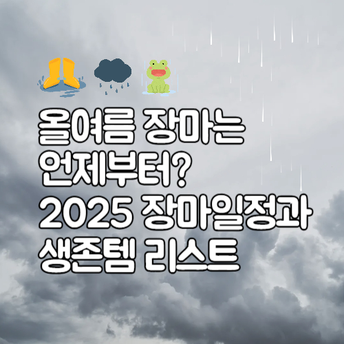 올여름 장마는 언제부터? 2025 장마 일정과 생존템 리스트