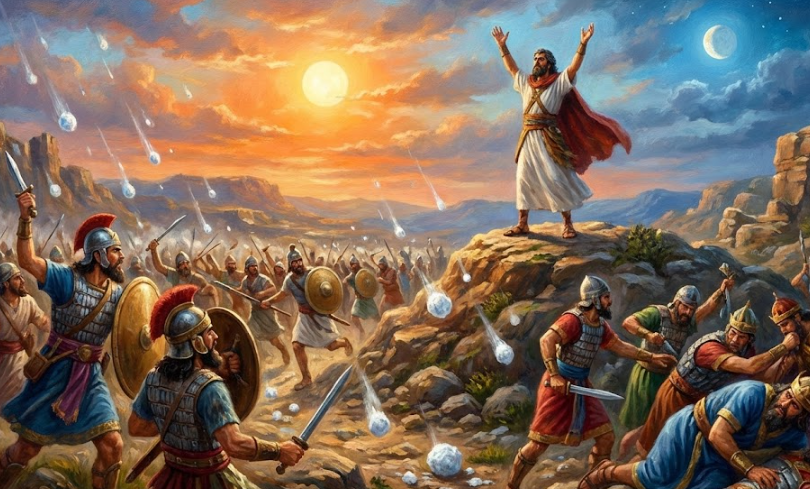 여호수아 10장 - 아모리 족속의 패배와 중천에 머문 태양사건