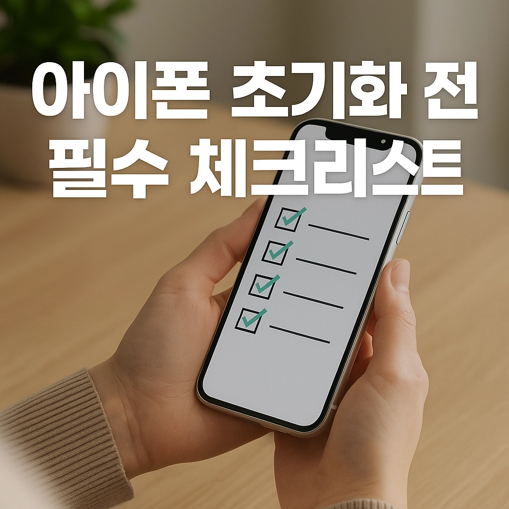 아이폰 초기화 전에 꼭 해야 할 6가지, 안 하면 진짜 후회해요!