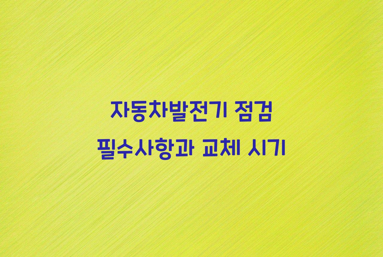 자동차발전기