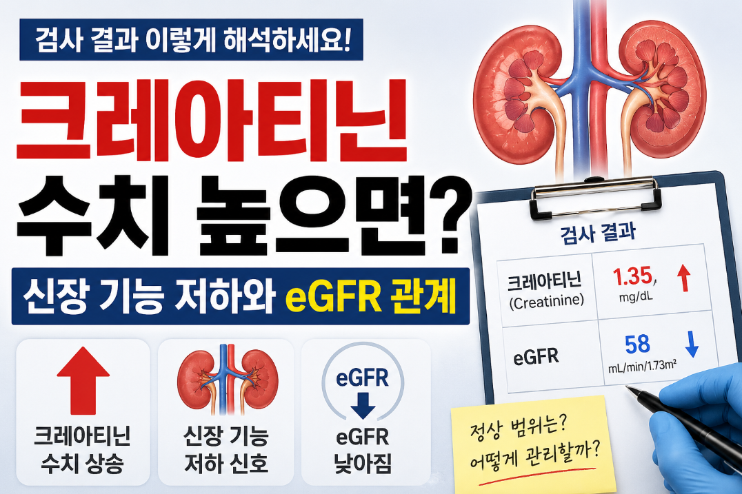 크레아티닌 수치 높으면｜신장 기능 저하와 eGFR 관계