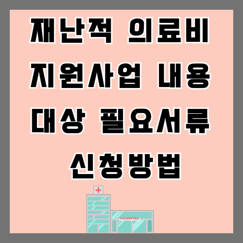 재난적 의료비 지원사업 내용 대상 필요서류 신청방법
