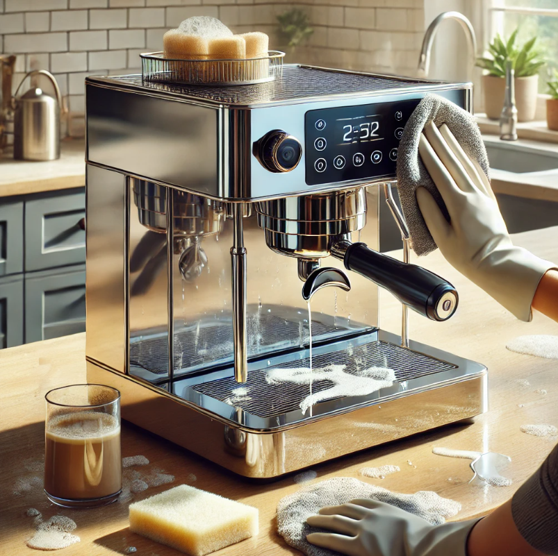 가정용 반자동 커피머신 청소 관련 사진