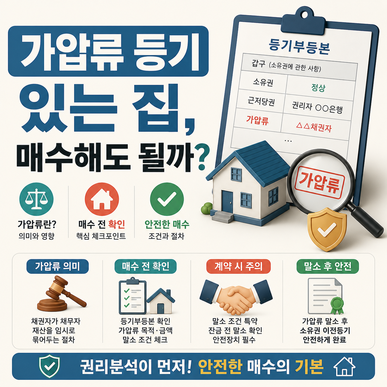 가압류 등기 있는 집 매수 판단 기준 이미지