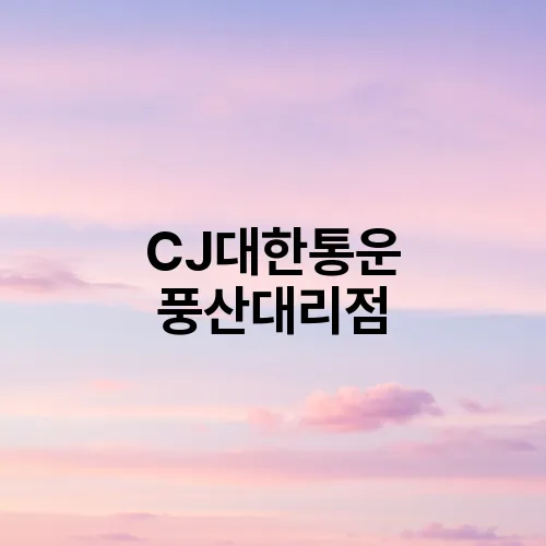 CJ대한통운 풍산대리점