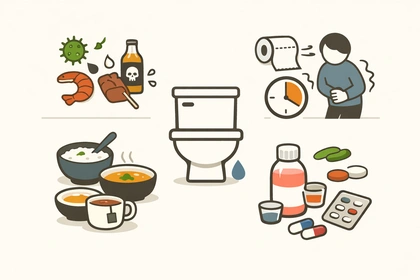 설사 원인에 따라 음식과 약 선택을 구분해 관리하는 흐름14