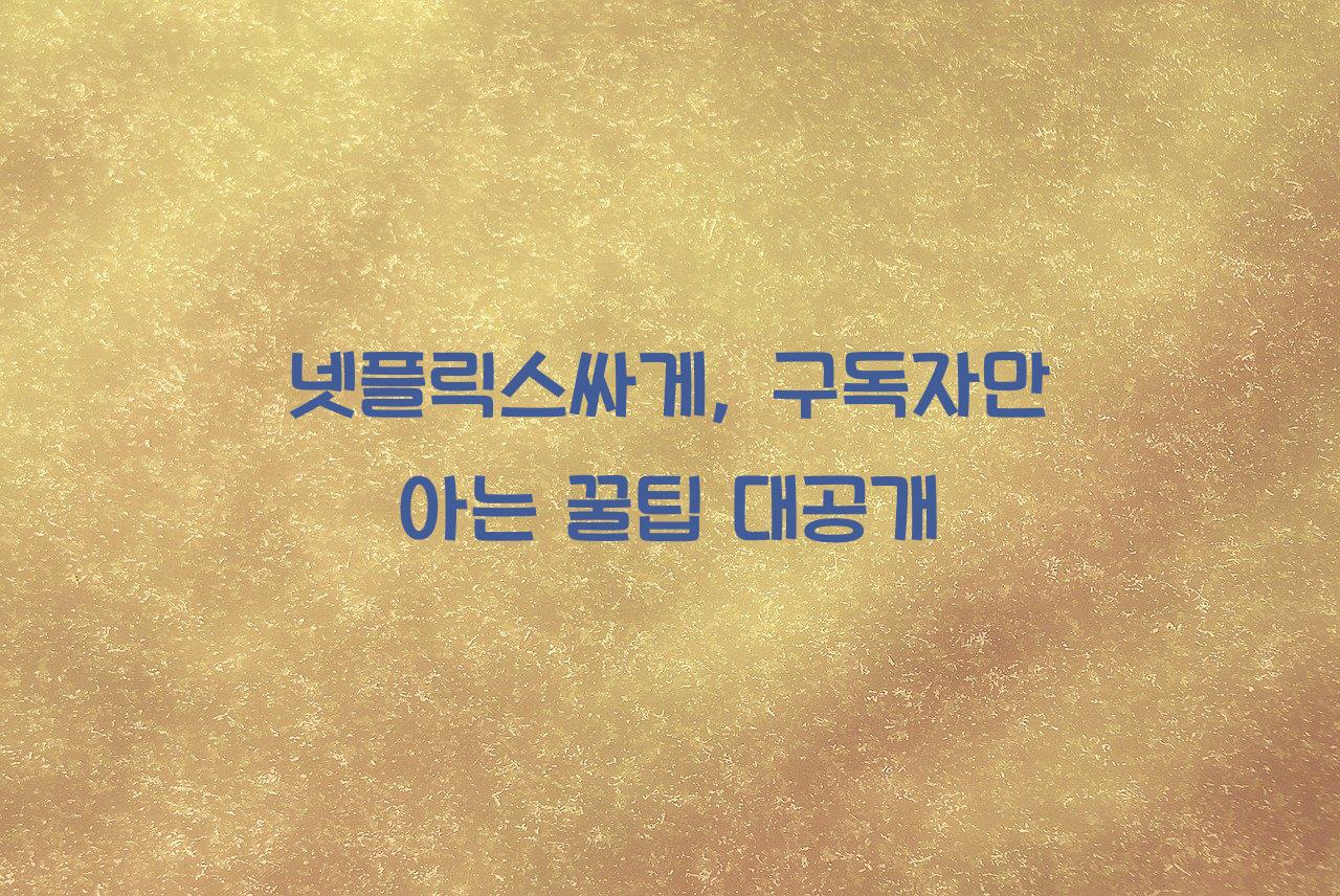 넷플릭스싸게