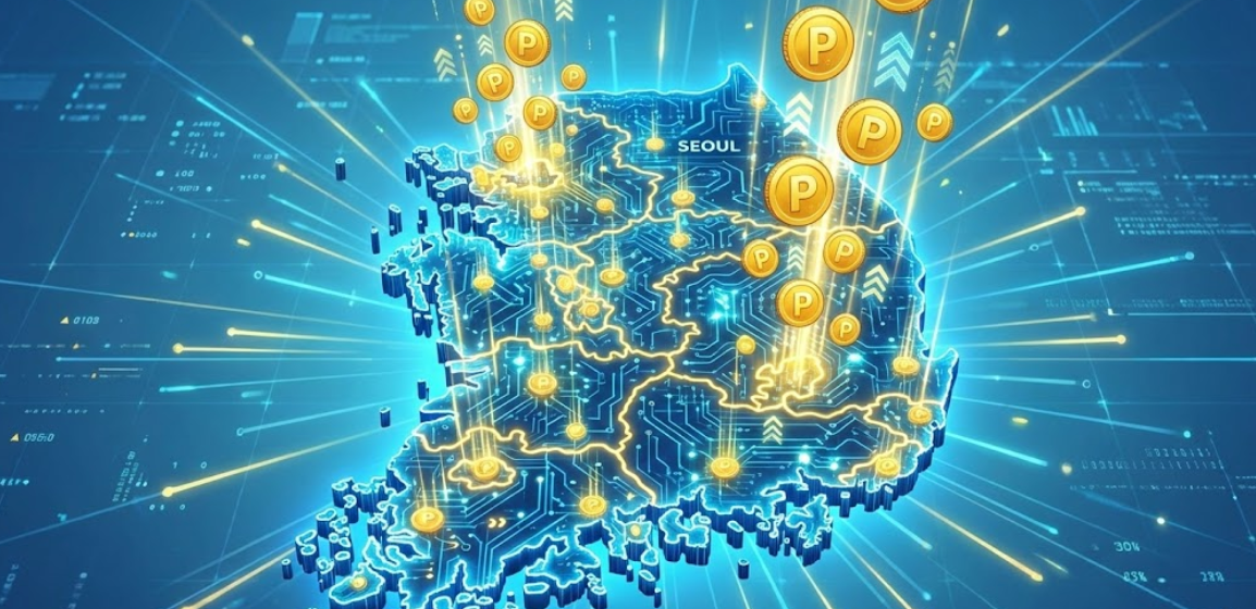 지도 위로 포인트가 쏟아지는 화려한 그래픽