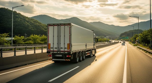 2026 화물차 유가보조금 관련 고속도로 운행 중인 화물차 모습