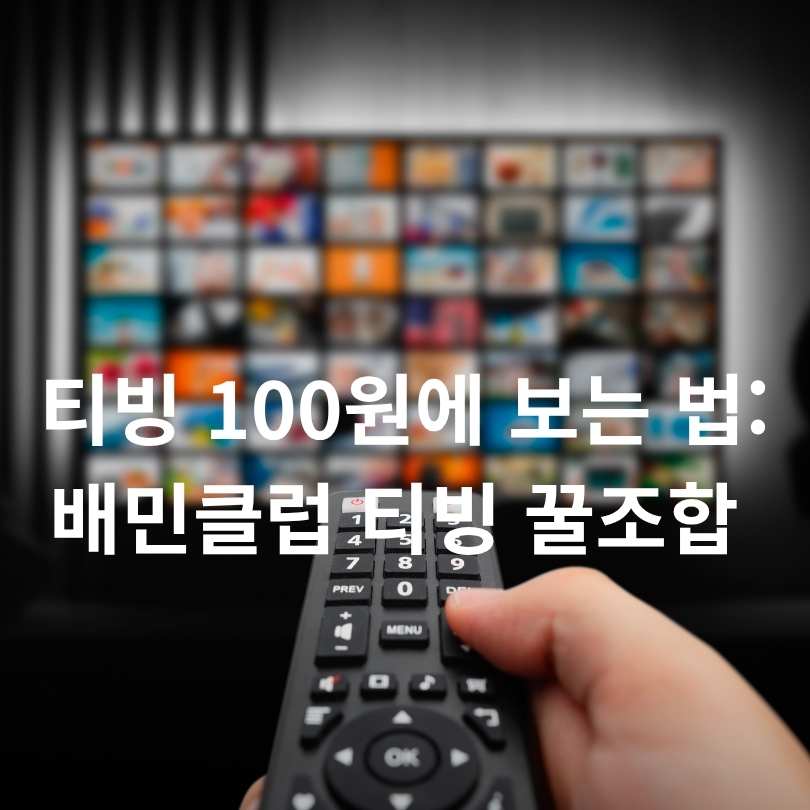 배민클럽 티빙 100원 보는 법