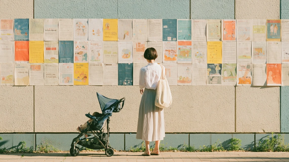 아이 스케줄에 맞는 모임 시간을 확인하는 엄마