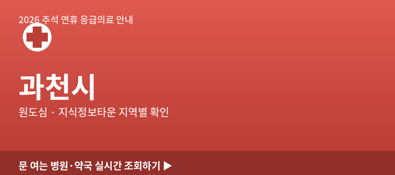 과천시 2026 추석 연휴 문 여는 병원·약국