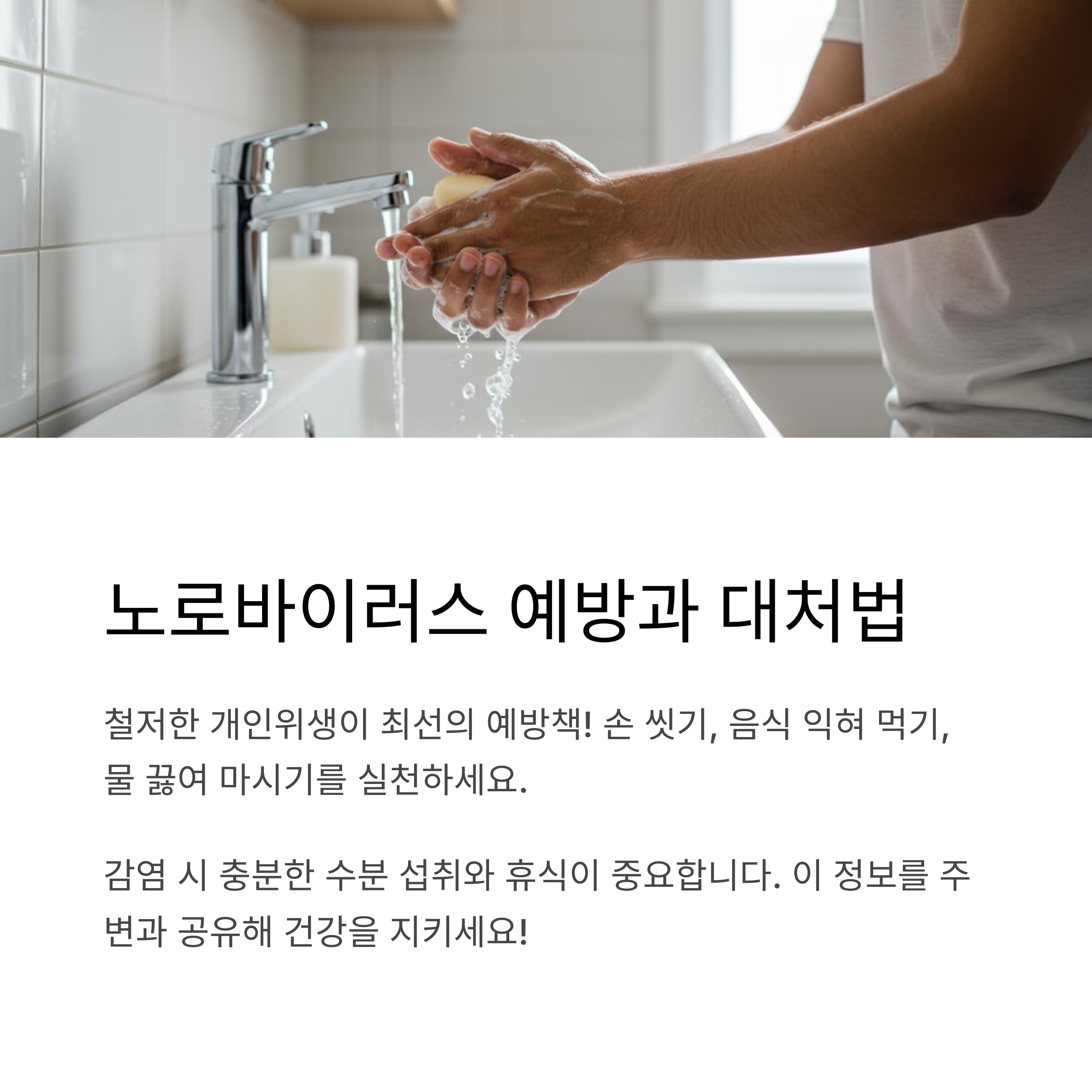 노로바이러스 예방 방법 및 생활 속 실천 수칙