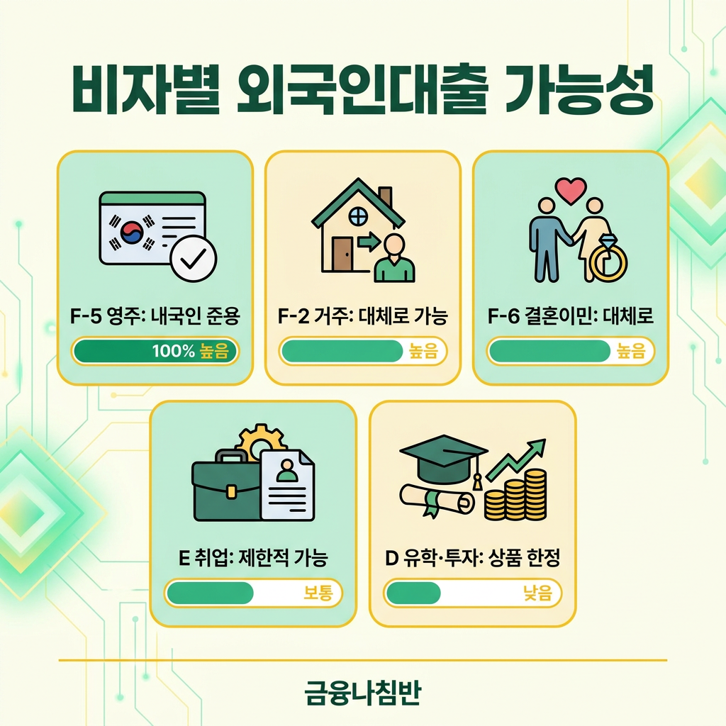비자 유형별 대출 가능성