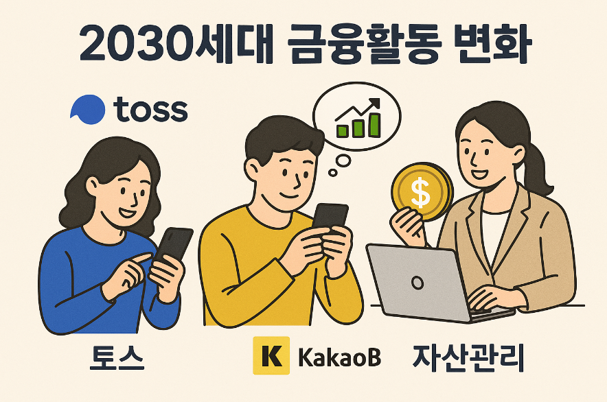 2030세대 금융활동 변화 (토스, 카뱅, 자산관리)