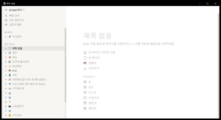 노션 인터페이스