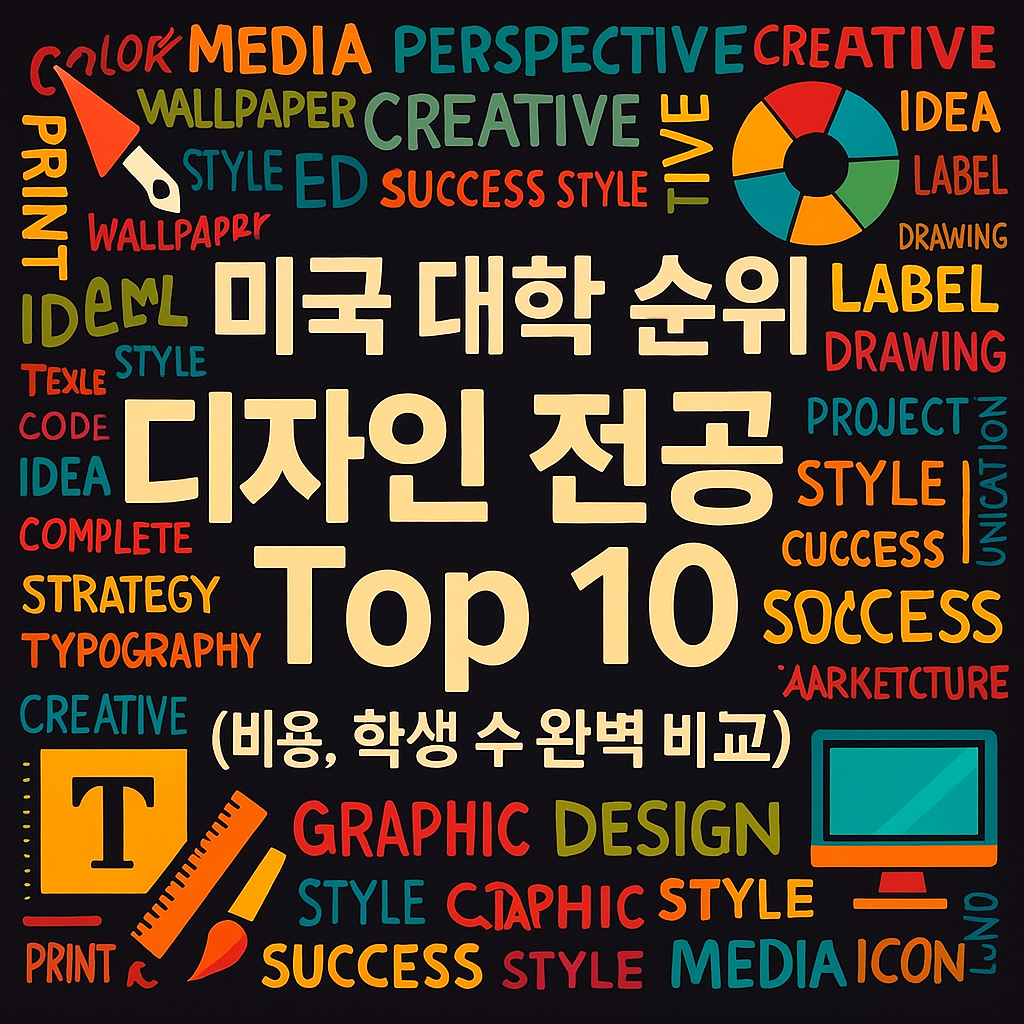 미국 대학 순위-디자인 전공 TOP 10 (비용, 학생 수 비교) 이미지