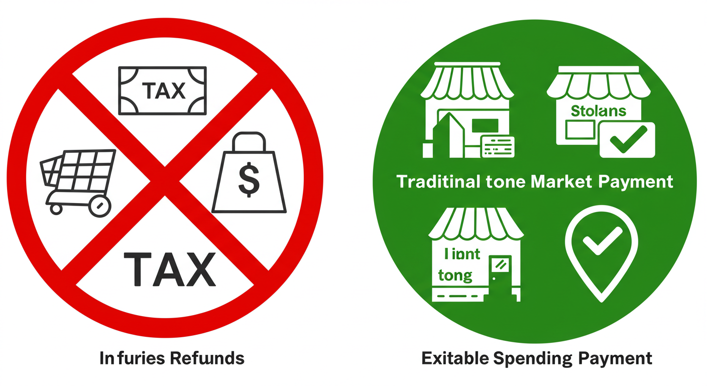 환급 제외 항목과 가능한 소비처를 구분한 이미지