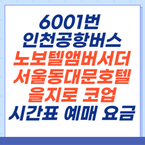 6001번-인천공항버스-노보텔앰버서더-동대문호텔-을지로코업