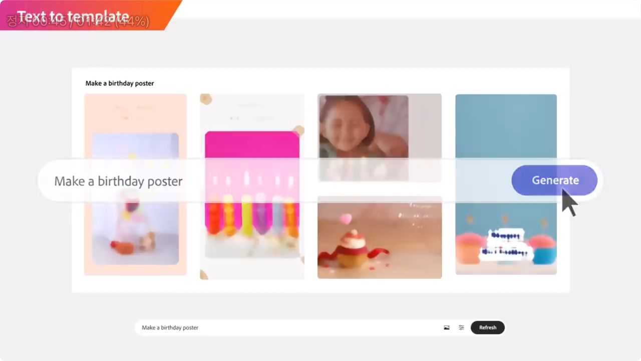 어도비 파이어플라이 템플릿 생성 기능 사진